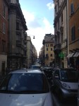 Traffic downtown near the Palazzo Barberini