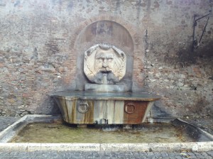 Bocca della Verita outside Santa Sabina as a fountain