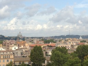 Panorama of the city from east side of Tiber River