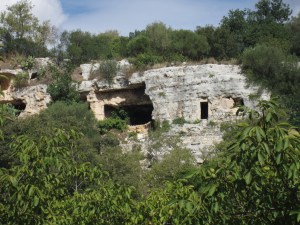 Looking across the gorge at higher dwellings