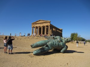Contemporary bronze sculpture of Icarus