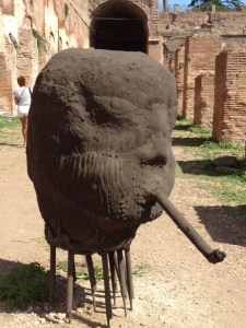 Alis/Filliol, "Janus", 1979, polyurethane foam, pigments, silica, sand, clay