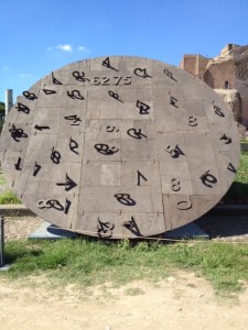 Mimmo Paladino, Untitled (one of 6 spheres), 2005, terracotta and iron