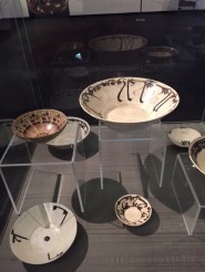 Ceramics of the Samanid dynasty, 9th-10th century were unique in using Kufic (ornamented Quran script) as decorations around the edges.