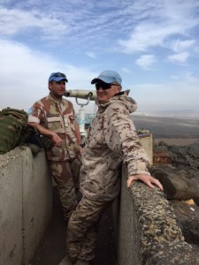 Two UN peacekeepers we encountered one from Estonia and the other from Norway.