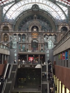 The Central Station of Antwerp.  We had to make our second train change here with the bikes.  It was built 1895-1905.  It's another amazing thing that it wasn't destroyed during World War II.