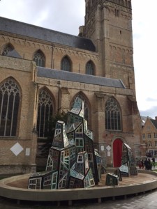 Doors and windows make an interesting installation next to the St Steven church.