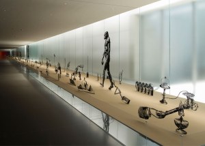 "Evolution and Theory", Zadok ben-David, 1998, hand cut aluminum at the entrance to the exhibit