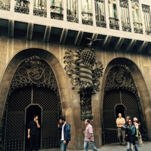 The entry doors to Palau Guell, the palace of the patron of Gaudi, the most well known Moderniste architect. The palace was built in the late 1800s.