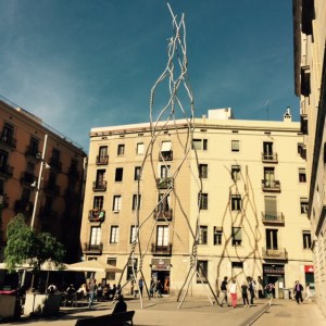 A wire sculpture in a small plaza, could not find out who the artist is.