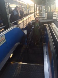 Had to take the bikes up the escalator.  Definitely not ADA compliant.