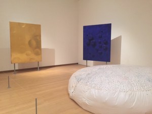 Yves Klein, Blue Painting, Gold Painting, Splattered cushion (not the title), 1962