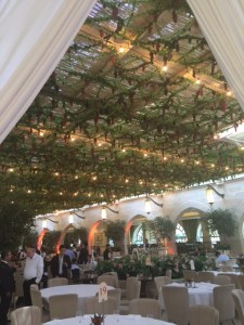 If restaurants want business during the week of Sukkot they must have a sukkah for people to be served in as all meals must be eaten in the sukkah.  This one is at the Waldorf Astoria Hotel and it's inside but they have a glass roof so it "counts."