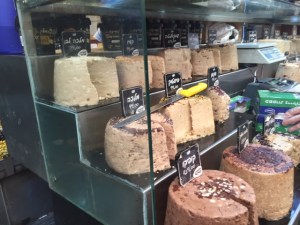 Halvah, an acquired taste. Made from various nut butters and other added ingredients. Popular throughout the Middle East.