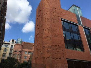 This side wall of the modernized portion of the Music Hall almost appears to be etched into the brick.