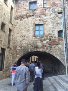 Going through a Roman arch into the heart of the historic center.