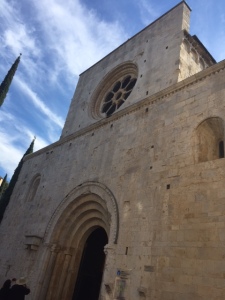 A Romanesque church that is now a film museum.  You can see that this type of structure is not as tall or as ornate as the later Gothic structures.