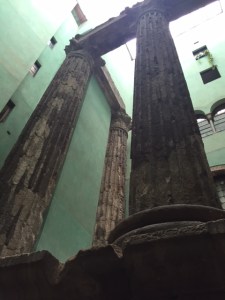 Not only did they build over the temple but it ended up being buried inside some apartments. Early etchings from the 19th century show people in their apartments with free floating column portions in the living room.