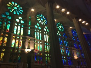 Wall of cool colors opposite.