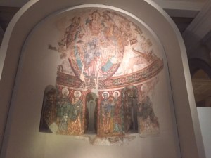 The museum has the greatest collection of Romanesque art in the world. This is one of a number of 12th century frescoes from San Climent de Taull, a mountain church in the Pyrenees where they were in danger of deteriorating completely or being sold to private collectors or museums abroad.