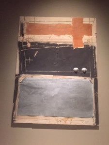 In the same room as the Pantokrater is a painting by Antonin Tapies