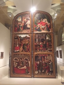 Large altarpiece doors (front) by Pere Nunyes, 1526. Not an artist I am familiar with but impressed with the scale and in the next slide is the back.
