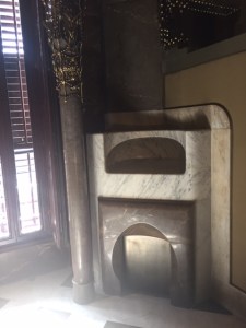 Most rooms had this type of fireplace designed by Gaudi himself. Notice the parabola once again.