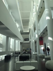 The interior space is typical for this architect and his hallmark color is white.  This comfortable spot was a great place to relax for a little while on our last day in Barcelona.