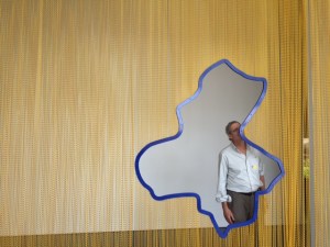 Entrance to the room featuring geographic locations