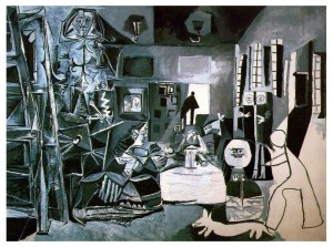 An entire two rooms were dedicated to Picasso's interpretation of Velasquez' "Las Meninas". It had seen some of these illustrated but it was great to go back and forth. If you are just finished the Baroque in my class you are familiar with this amazing work. Now you can see how another artist interprets it.