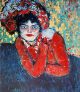 Picasso, "Margot", 1901. The room that contained this and the next painting were the most interesting as these were painted after his first trip to Paris when he met Toulouse Lautrec and Cezanne