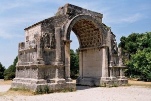 This triumphal arch built in 25 BCE can be found across the road from the hospital in St. Remy where van Gogh spent some time. It marked the northern end of the city of Galum, a fortified city later abandoned in 260 CE. It is the best preserved of this type of arch in France.