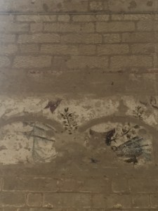 Most of the frescoes that could be saved have been moved for safekeeping.  Here is a bit from the chapel.