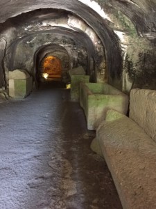 On either side of the cave shafts are sarcophagi and some burial niches. Of course, wealthier and more important people would have been buried in the stone sarcophagi (coffins)