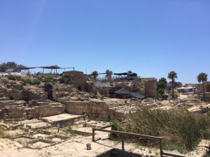 These are the main buildings of the port. The water came right up to the steps you see partially restored. Since ancient times this has filled in and the actual sea is now about 500 feet away.