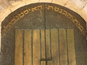 The door to the Istanbul community synagogue in the Jewish quarter.