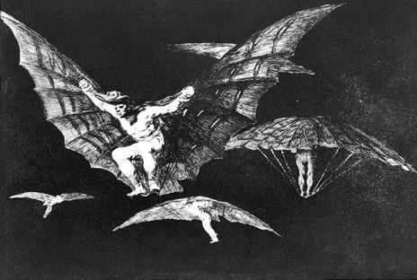 Goya, " A Way of Flying", etching and aquatint, 1816-23