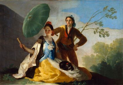 Goya "The Parasol", oil on canvas, 1777, 59 X 40"