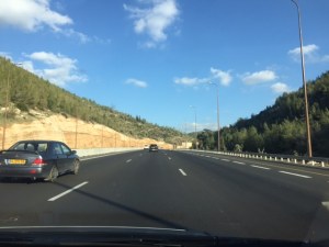Leaving Latrun (Ayalon Valley) climbing up to Jerusalem, this is the modernized road that was so heavily fought over since during the War of Independence Jerusalem was under siege. In the Six Day War in 1967, the valley was captured and is now part of Israel.