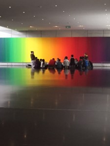 This group of school children were with an Arabic speaking docent. The museum has a very active childrens program and I was so glad to see these kids learning about what is their heritage too. I thought seeing them in front of the rainbow Agam painting was quite fitting.