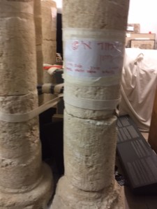 A close up of the columns shows you how the drums were put back together as they likely were excavated in pieces.