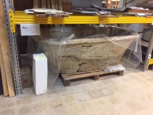 Also from Herod's time is this giant tub that looks like it was made from alabaster. We were told that Herod always used materials from the site, never bringing things from other places. This tub which was meant to be outdoors (with heated water- a hot tub without the jets) was carved from some local stone that has the appearance of marble. 