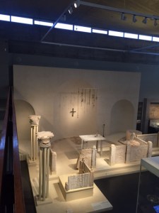Across from the 4th century synagogue is a 5th century church reconstructed from 17 different churches. Notice the similarity of structure between the two worship spaces. 
